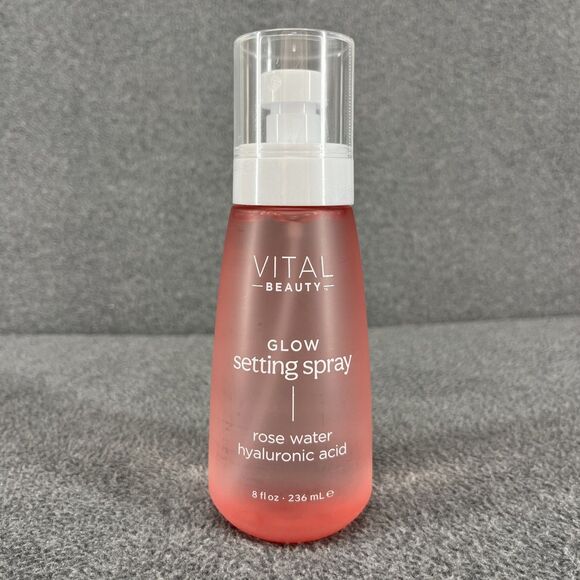 Vital Beauty Glow Makeup Setting Spray with Rose Water & Hyaluronic Acid 8 oz - Picture 1 of 9